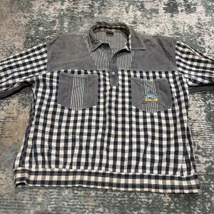 Vintage 90s New Fast Color Block Gingham Men's Shirt Large Europe Streetwear